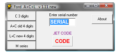 Ford A,C and L Series Code Generator